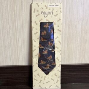 Alynn Navy and Brown Yorkshire Terrier Tie